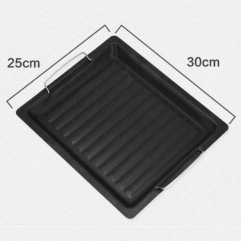 BBQ Grill Plate, Pan Grill Pan Cooking, Reversible Cast Iron Pizza Plate, Gas Grill Accessories Universal